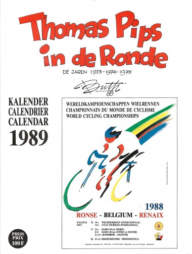 Thomas Pips verjaardagskalender 1989 Thomas in de Ronde de jaren 1973-1974-1975 (Buth)